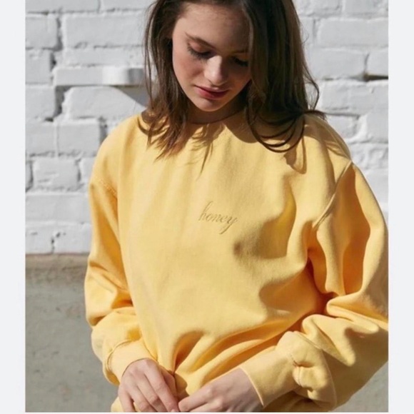 John Galt Sweaters - John Galt Honey Yellow Crewneck Sweatshirt